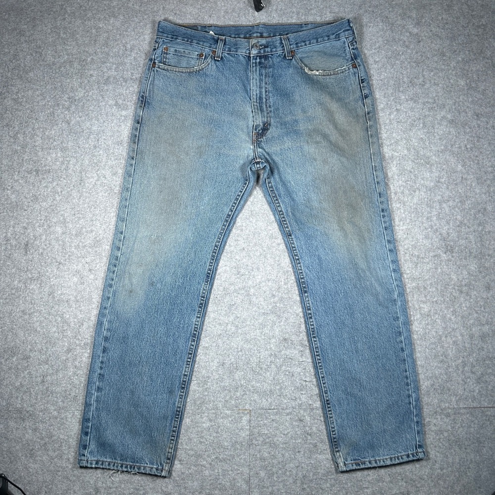 Levi's Denim Jeans‎ Mens 38x32 Blue 505 Regular Fit Straight Leg Casual Workwear
